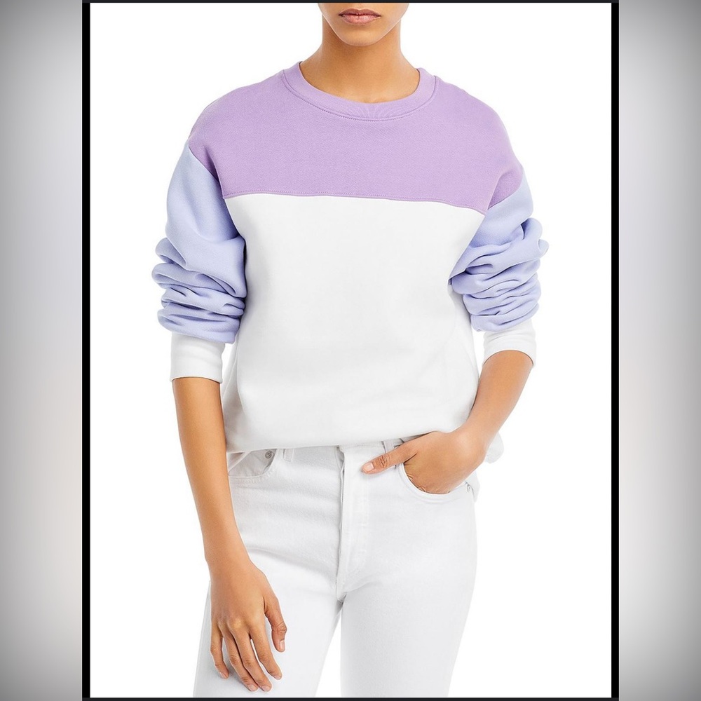 Anthropologie Sundry‎ Color Block Sweatshirt Size 0 XS Long Sleeve Pullover